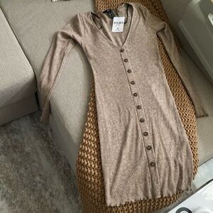 Ribbed Button Up Dresss